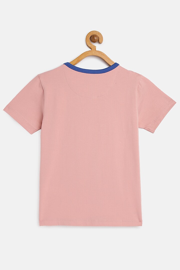 Pink & Blue Cotton T-Shirt by LADORE at Pernia's Pop Up Shop