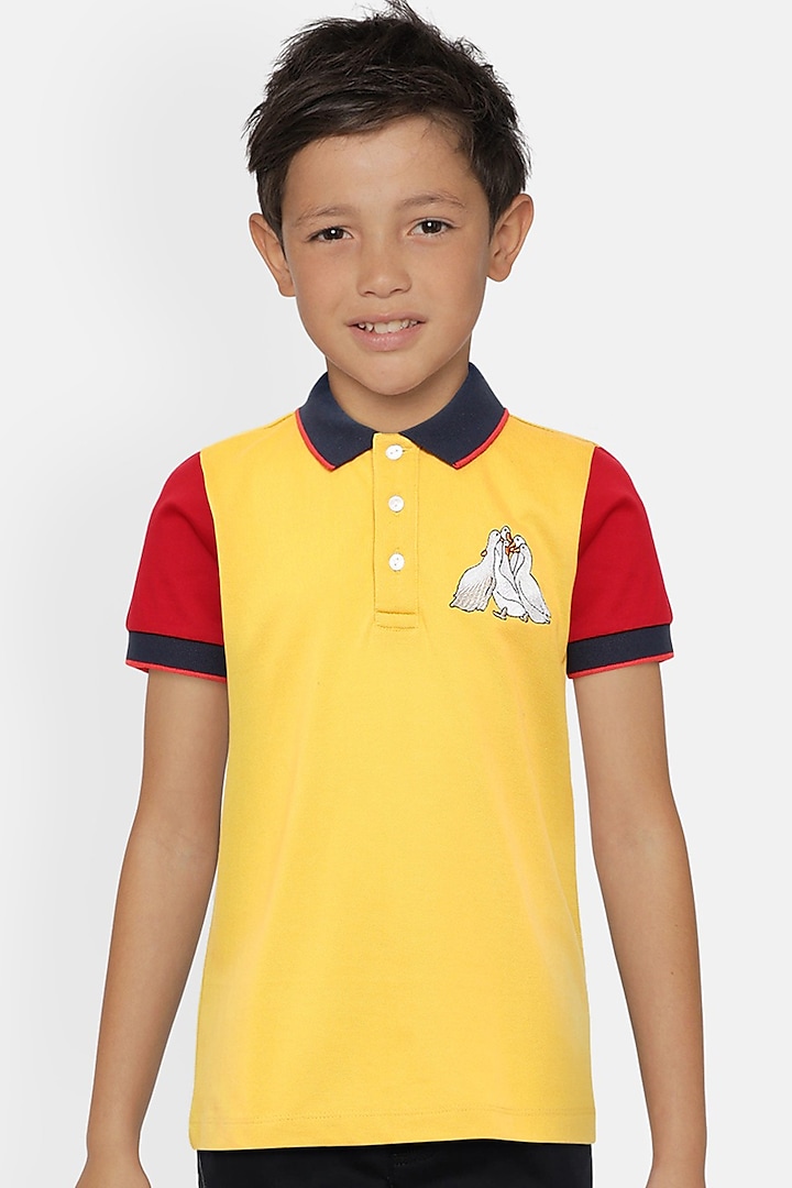 Yellow Cotton Polo T-Shirt by LADORE