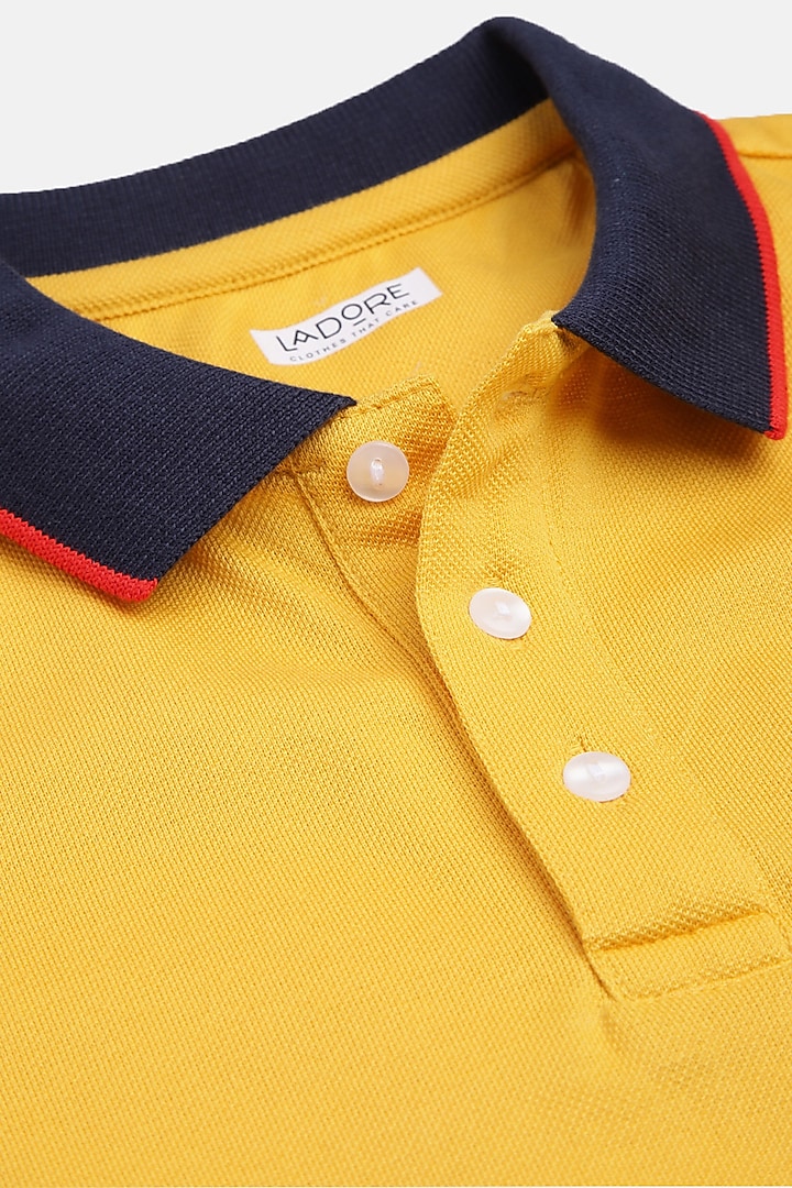 Yellow Cotton Polo T-Shirt by LADORE at Pernia's Pop Up Shop
