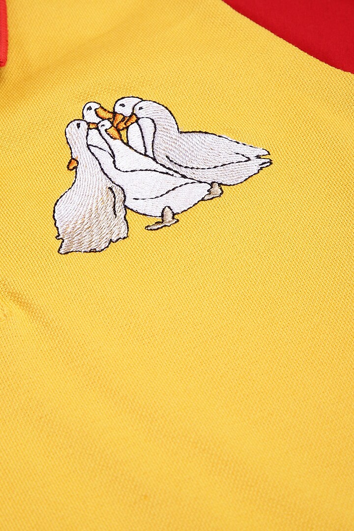 Yellow Cotton Polo T-Shirt by LADORE at Pernia's Pop Up Shop
