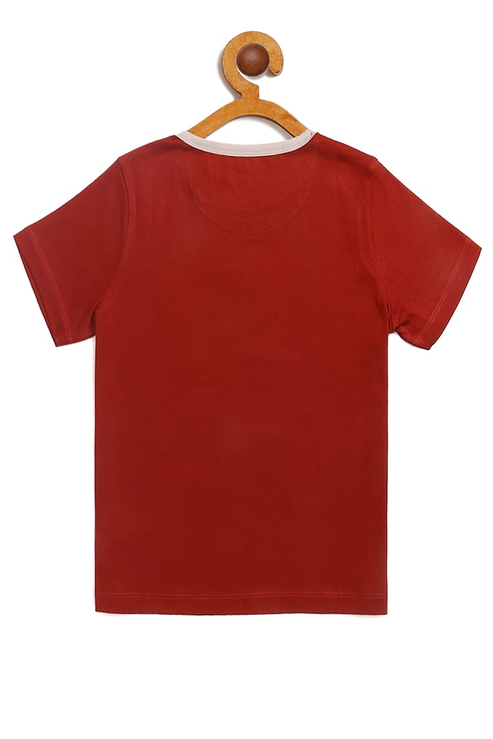 Maroon Cotton T-Shirt For Boys by LADORE at Pernia's Pop Up Shop