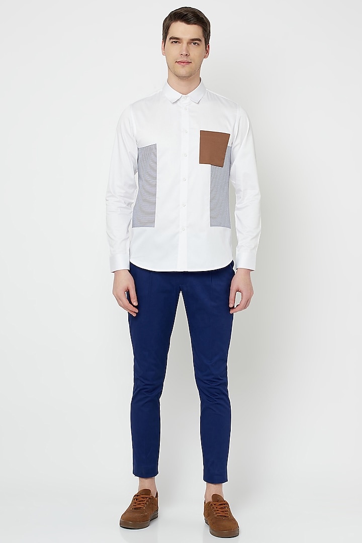 White Panelled Shirt by Lacquer Embassy