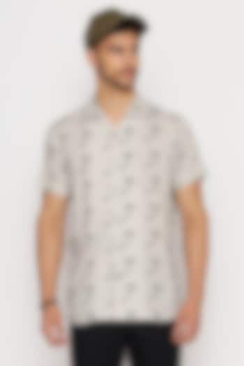 Grey Rayon Digital Printed Shirt by Lacquer Embassy