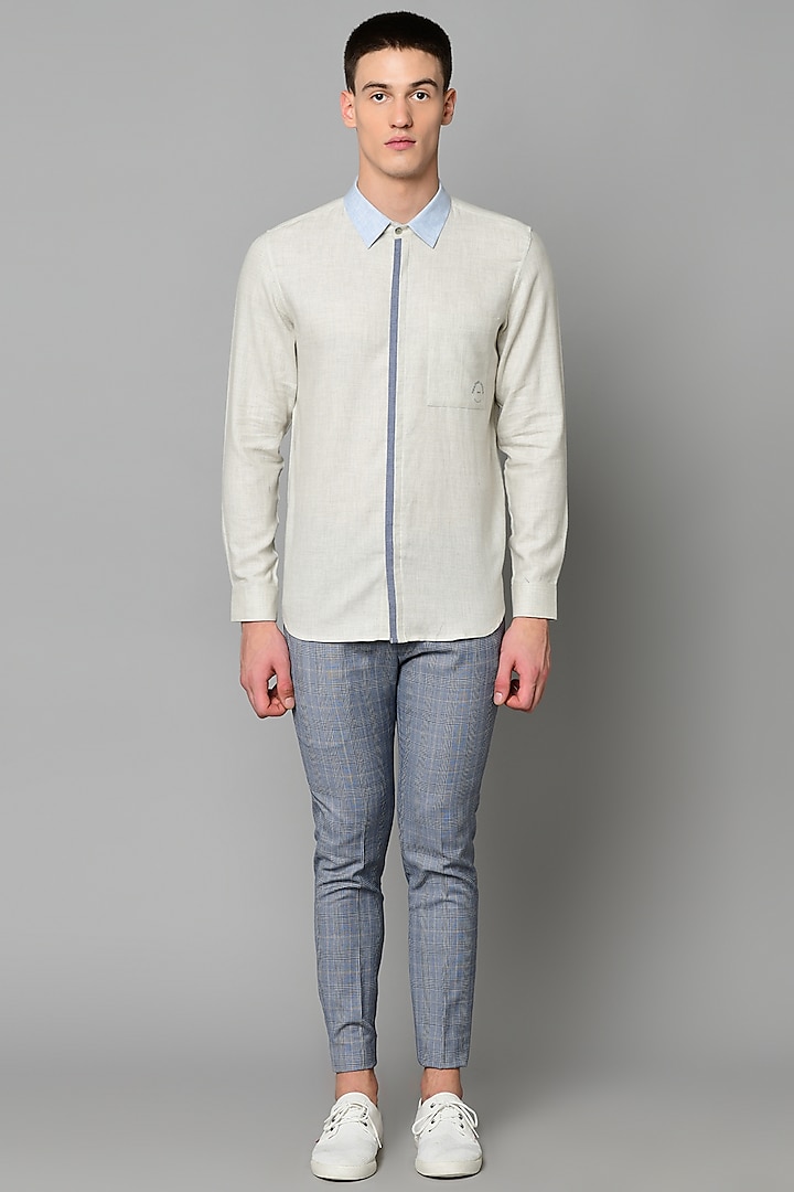 Off White Cotton Shirt by Lacquer Embassy