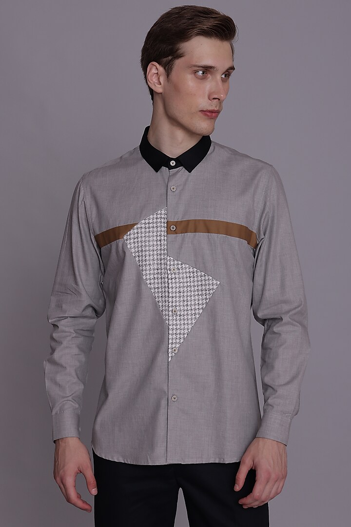 Grey Cotton Shirt by Lacquer Embassy