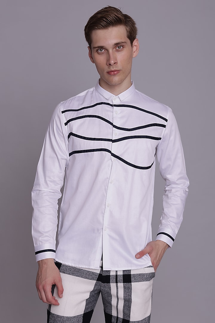 White Cotton Satin Shirt by Lacquer Embassy