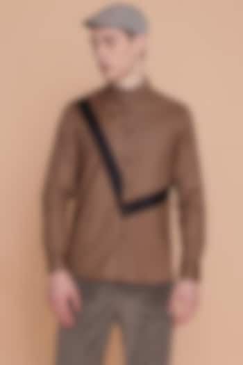 Brown Cotton Shirt by Lacquer Embassy