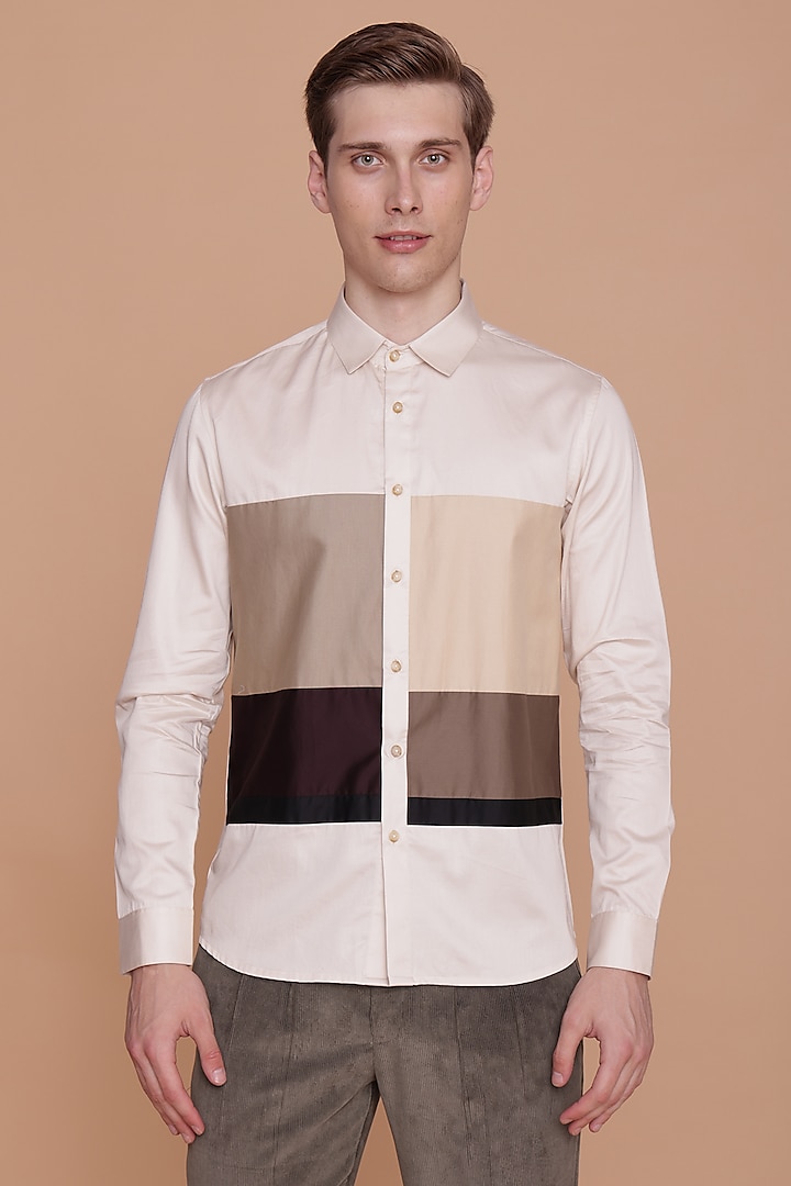 Ecru Cotton Shirt by Lacquer Embassy