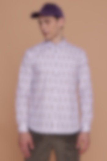 White Cotton Printed Shirt by Lacquer Embassy