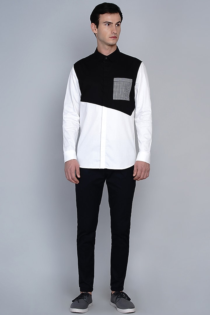 Black & White Cotton Shirt by Lacquer Embassy