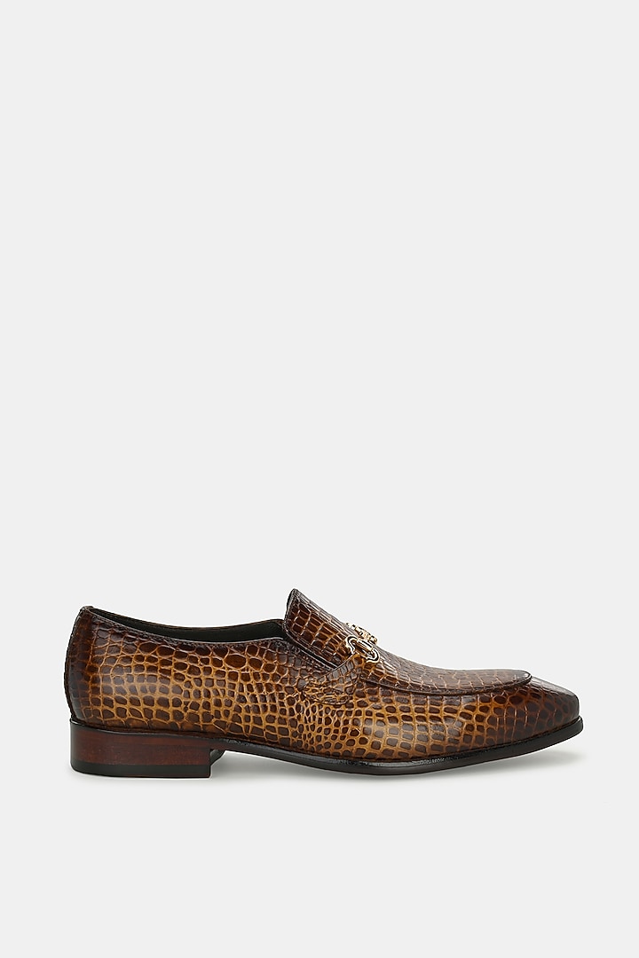 Tan Leather Handpainted Moccasins by LAFATTIO at Pernia's Pop Up Shop