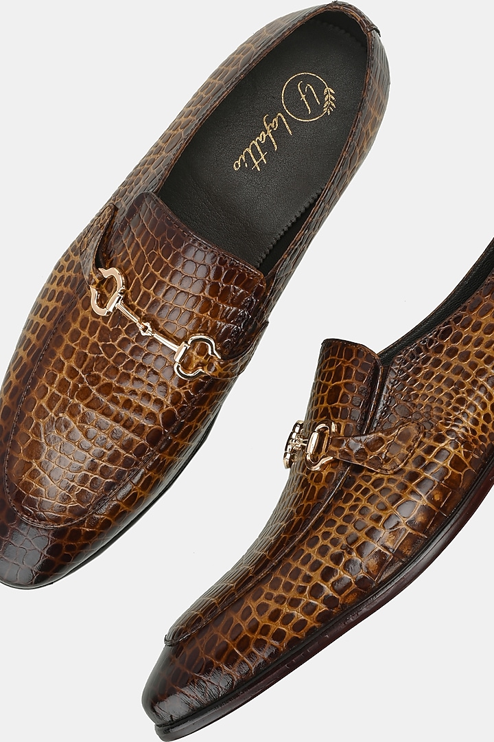 Tan Leather Handpainted Moccasins by LAFATTIO at Pernia's Pop Up Shop