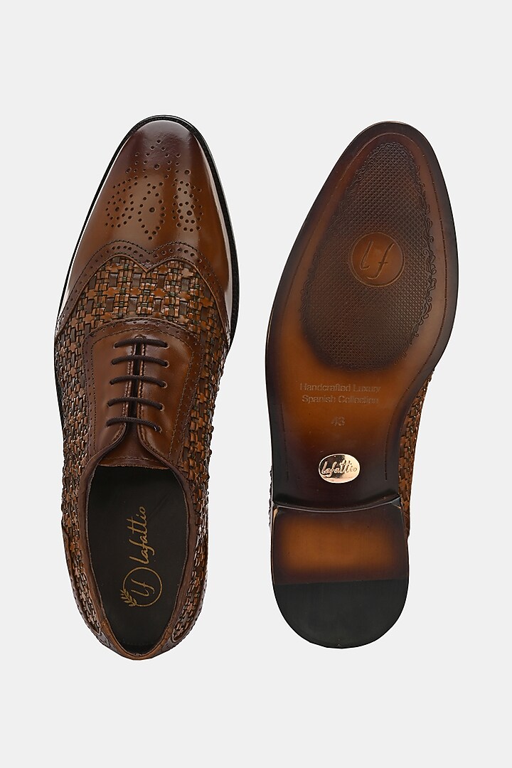 Tam Leather Handpainted Lace-Up Brogues by LAFATTIO at Pernia's Pop Up Shop