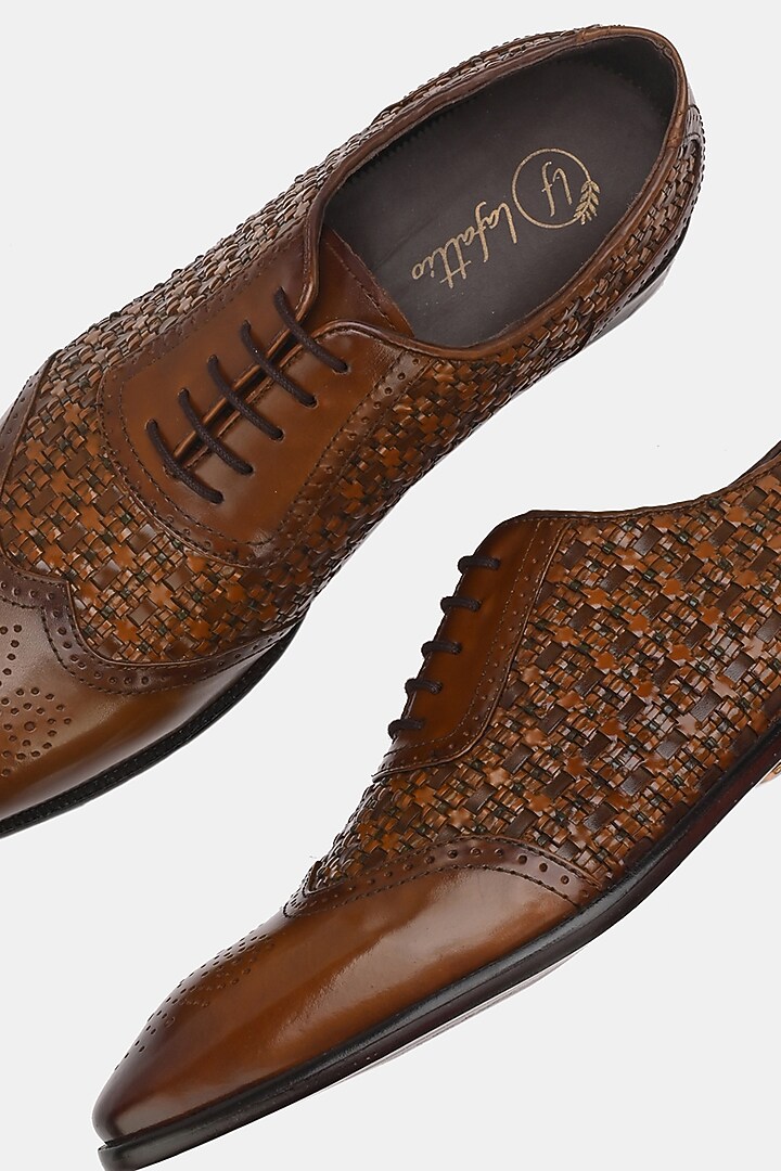Tam Leather Handpainted Lace-Up Brogues by LAFATTIO at Pernia's Pop Up Shop