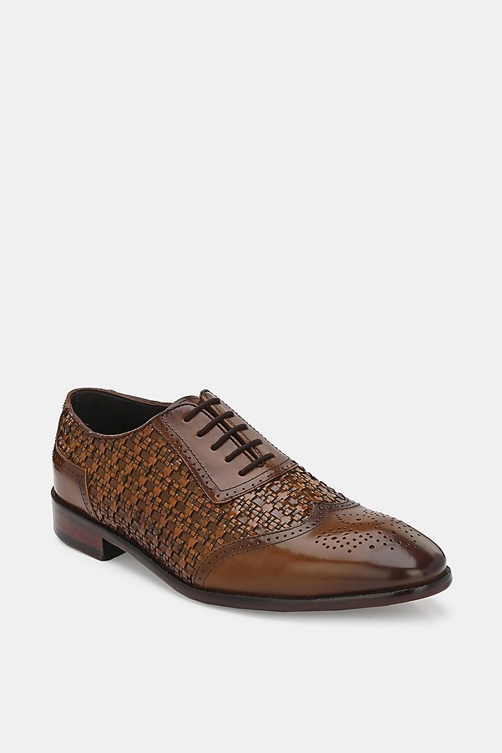 Tam Leather Handpainted Lace-Up Brogues by LAFATTIO at Pernia's Pop Up Shop