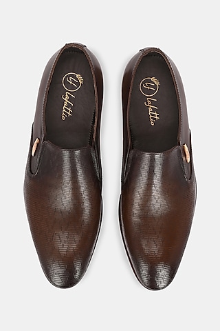 Brown Leather Handpainted Moccasins by LAFATTIO