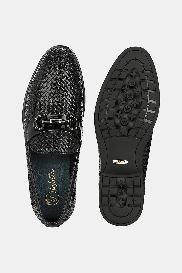 Black Genuine Spanish Leather Handcrafted Loafers by LAFATTIO at Pernia's Pop Up Shop