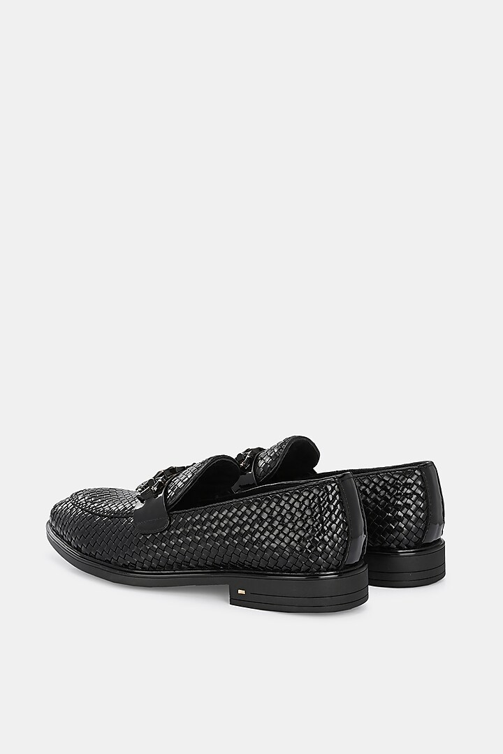 Black Genuine Spanish Leather Handcrafted Loafers by LAFATTIO at Pernia's Pop Up Shop