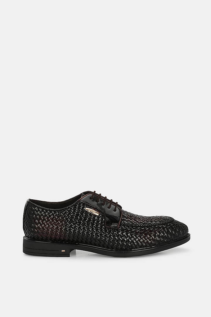 Cherry Genuine Spanish Leather Handwoven Lace-Up Shoes by LAFATTIO at Pernia's Pop Up Shop