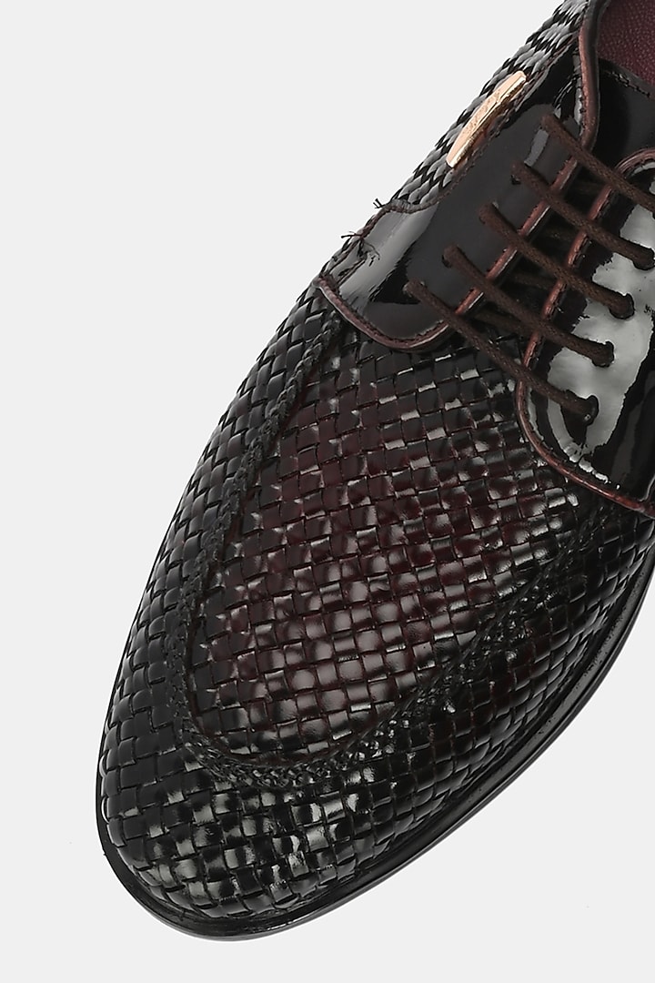 Cherry Genuine Spanish Leather Handwoven Lace-Up Shoes by LAFATTIO at Pernia's Pop Up Shop