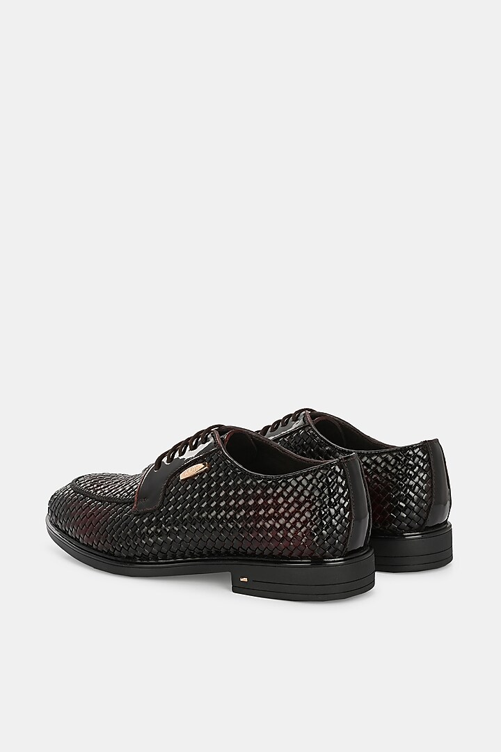 Cherry Genuine Spanish Leather Handwoven Lace-Up Shoes by LAFATTIO at Pernia's Pop Up Shop
