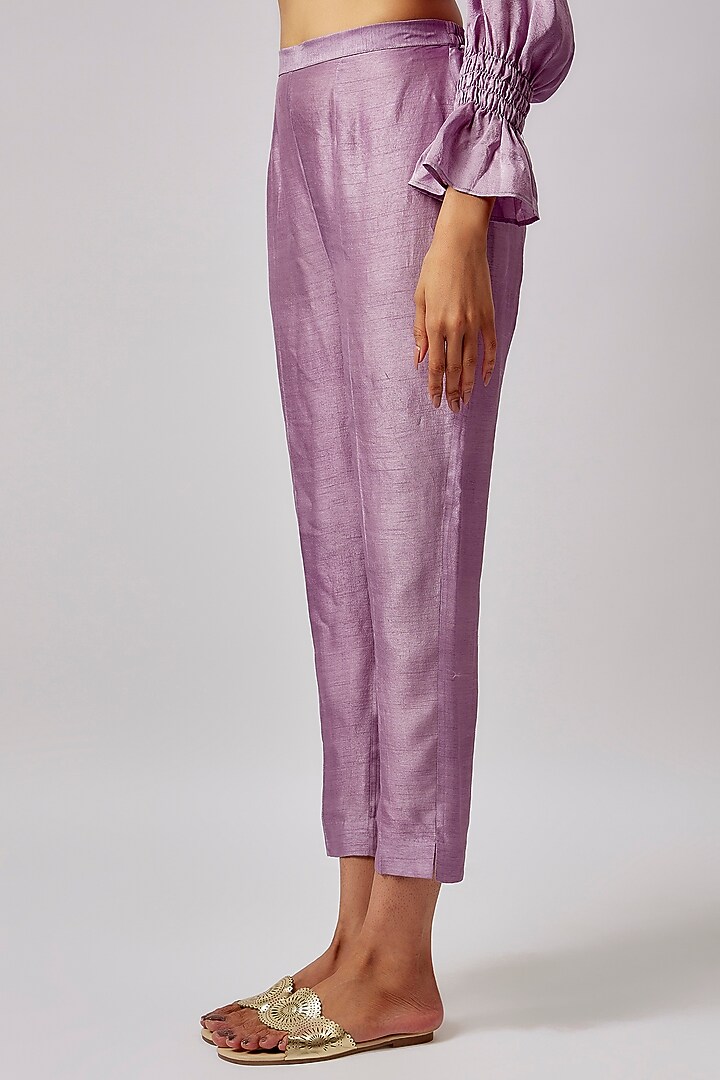 Lavender Pure Silk Kurta Set by Lahario at Pernia's Pop Up Shop