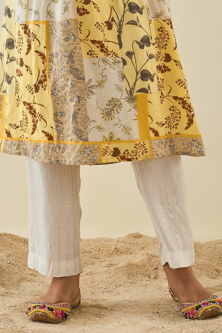 Yellow Printed Kurta Set by Lahario at Pernia's Pop Up Shop