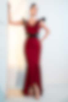 Buy Red Fish Cut Gown for Women Online from India's Luxury Designers 2026
