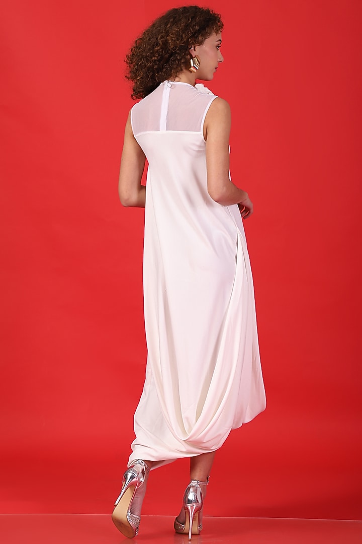 White Cowl Draped Gown by Label Kaleido at Pernia's Pop Up Shop
