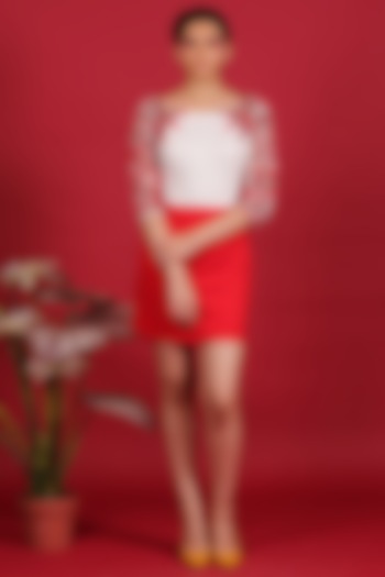 Red & White Mini Dress by Label Kaleido
