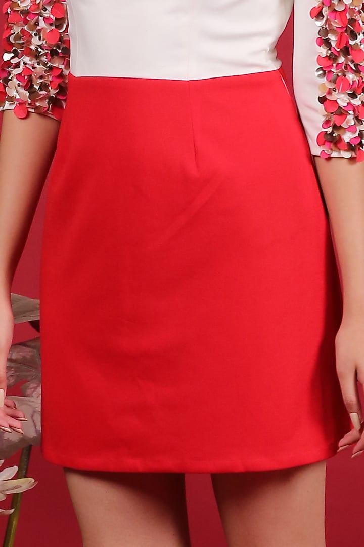 Red & White Mini Vacation Dress by Label Kaleido at Pernia's Pop Up Shop