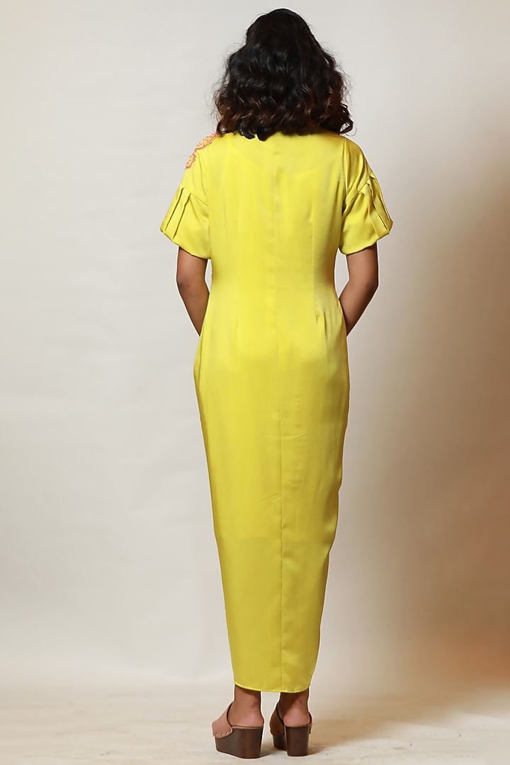 Lime Knotted Summer Shirt Dress With Inner by Label Kaleido at Pernia's Pop Up Shop