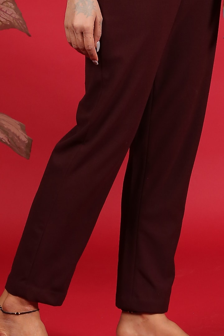 Wine Moss Scuba Pant Set by Label Kaleido at Pernia's Pop Up Shop