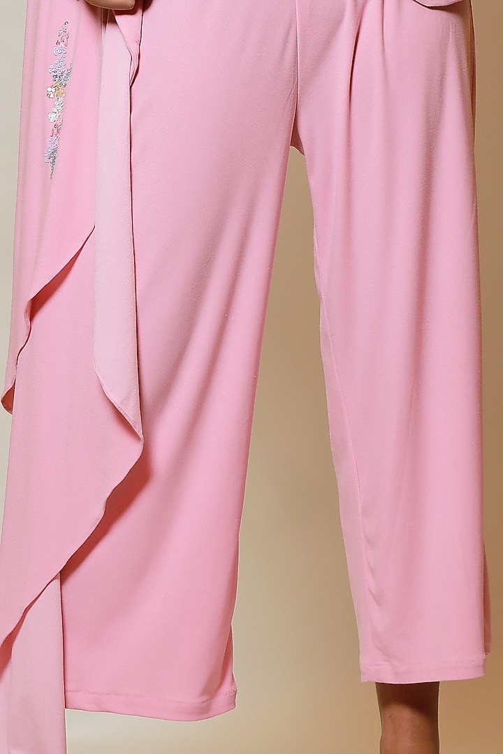 Powder Pink Asymmetrical Jacket Set by Label Kaleido at Pernia's Pop Up Shop