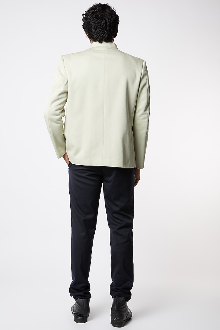 Light Pista Green Printed Prince Coat by Lalit Jalan at Pernia's Pop Up Shop