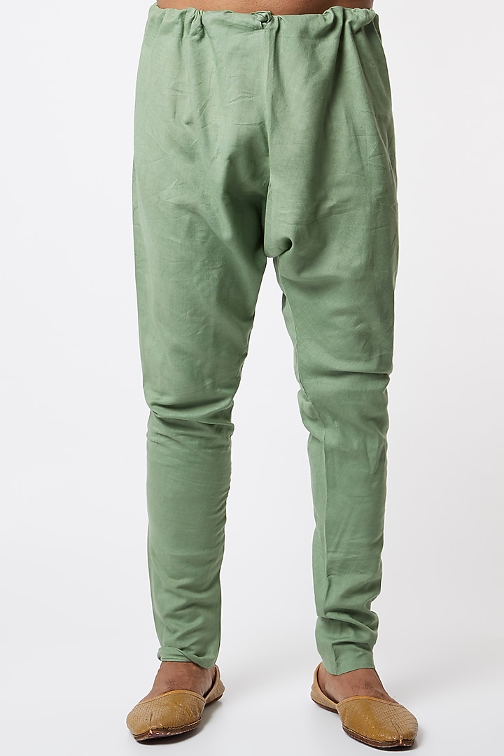 Green Kurta Set With Bundi Jacket by Lalit Jalan at Pernia's Pop Up Shop