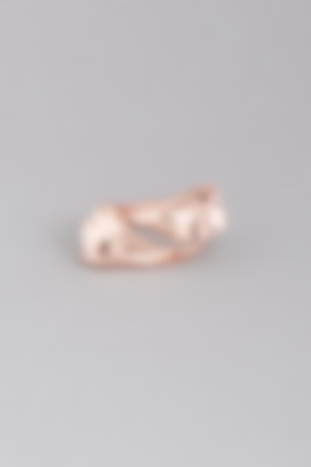 Rose Gold Finish Pearl Ring by LA MAISON UNFOLD