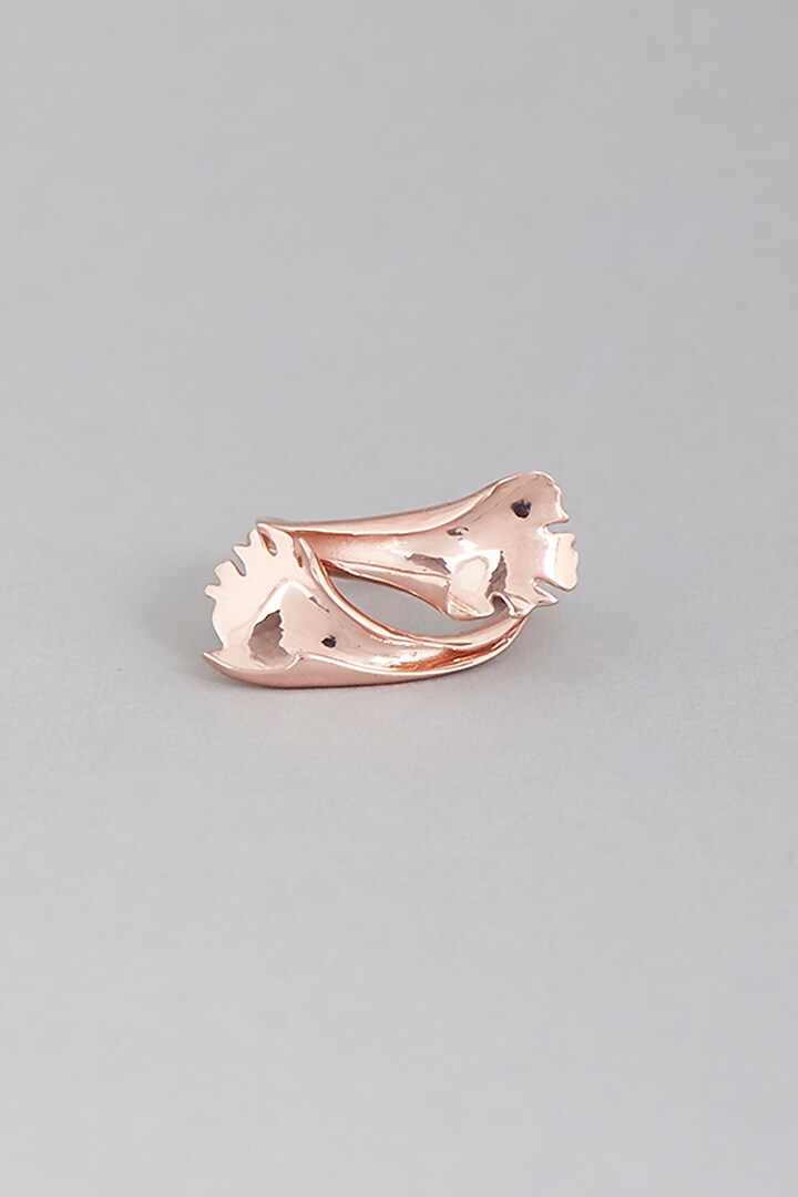Rose Gold Finish Pearl Ring by LA MAISON UNFOLD