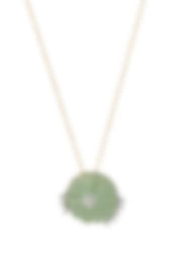 14kt Two-Tone Finish Diamond Pendant Necklace by La marque M