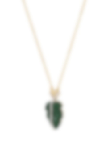 14kt Two-Tone Finish Diamond Black Pendant Necklace by La marque M
