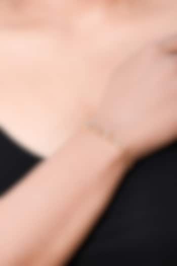 Two-Tone Finish Diamond Charm Bracelet by La marque M