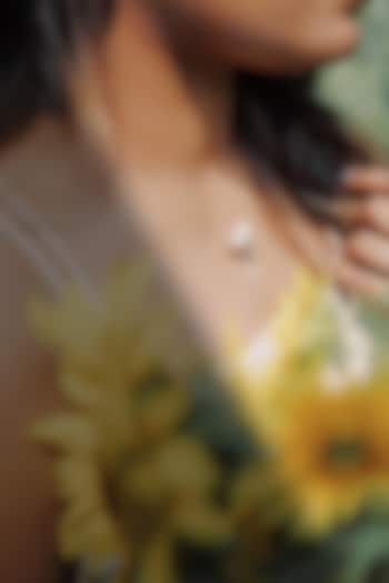 14kt Two-Tone Finish Diamond & Pearl Pendant Necklace by La marque M at Pernia's Pop Up Shop