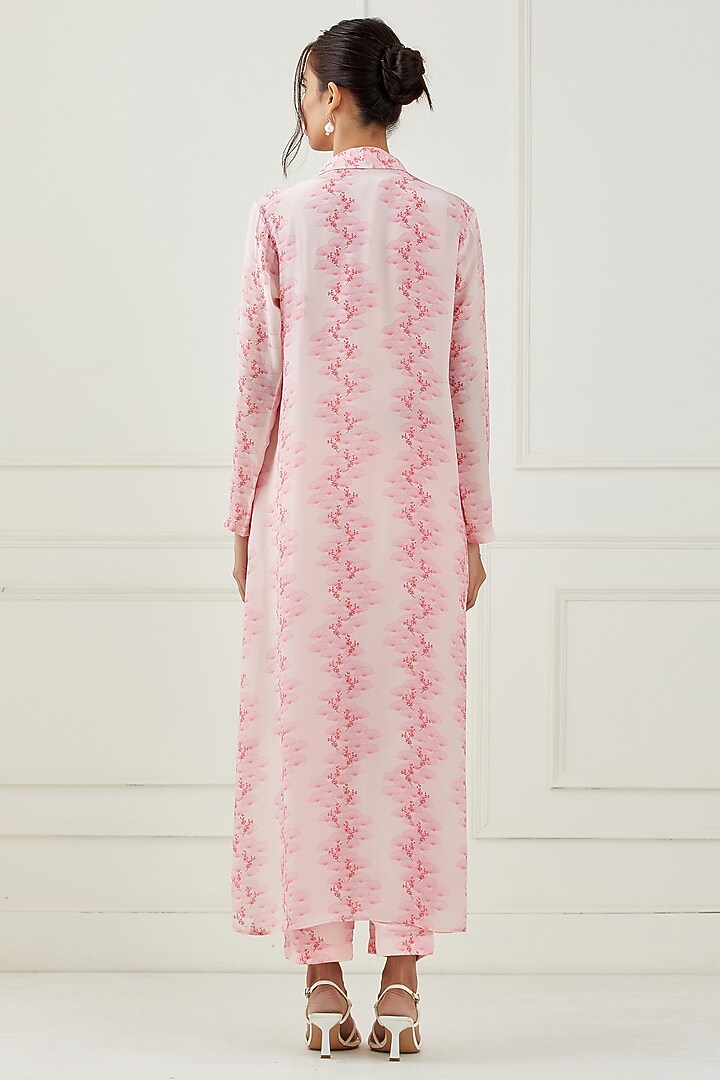 Baby Pink Printed Pant Set by Label Nitika at Pernia's Pop Up Shop