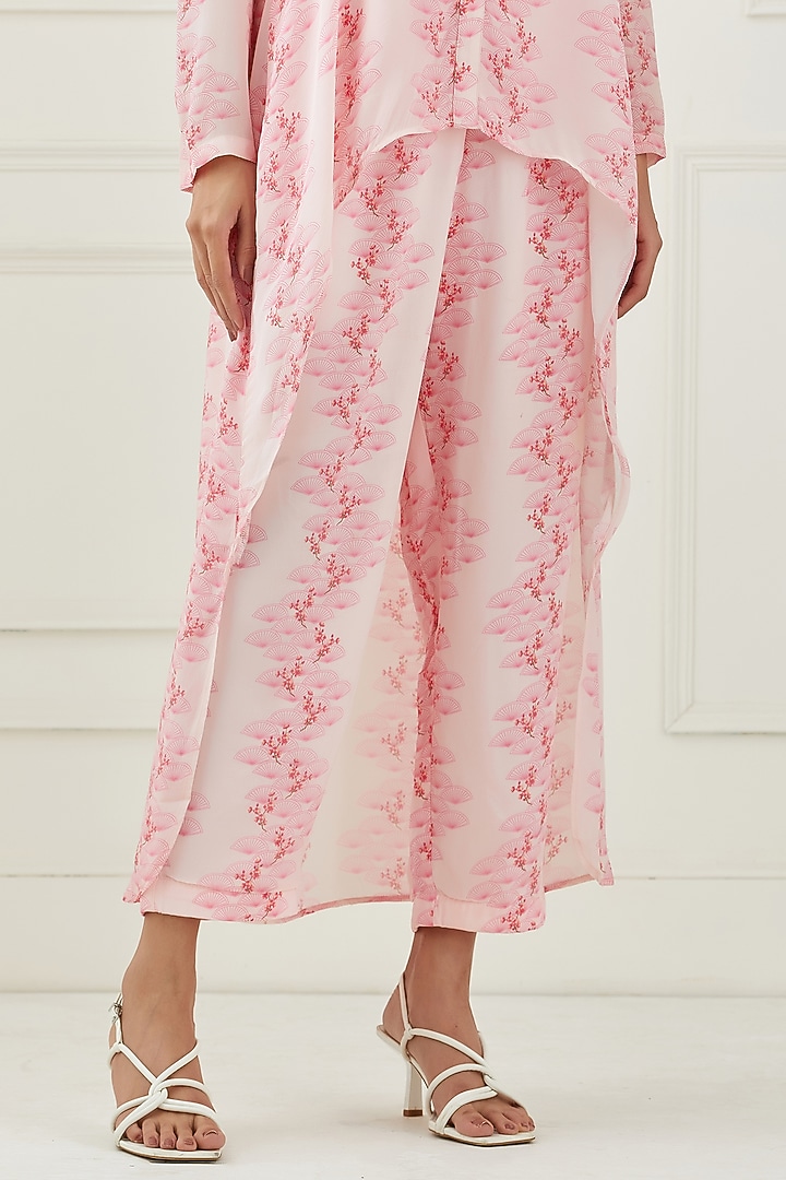 Baby Pink Printed Pant Set by Label Nitika at Pernia's Pop Up Shop
