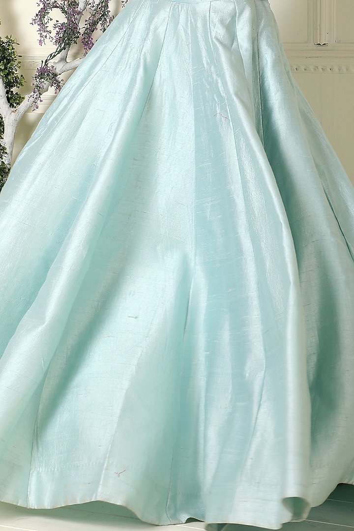 Powder Blue Embroidered Lehenga Set by Label Nitika at Pernia's Pop Up Shop