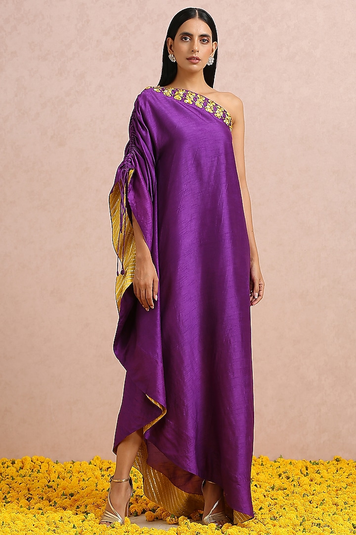 Plum Embroidered Tunic by Label Nitika