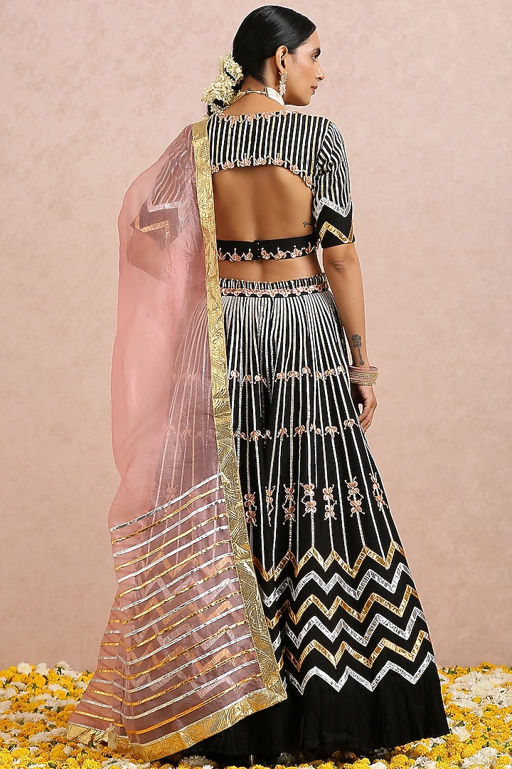 Black Embroidered Wedding Lehenga Set by Label Nitika at Pernia's Pop Up Shop
