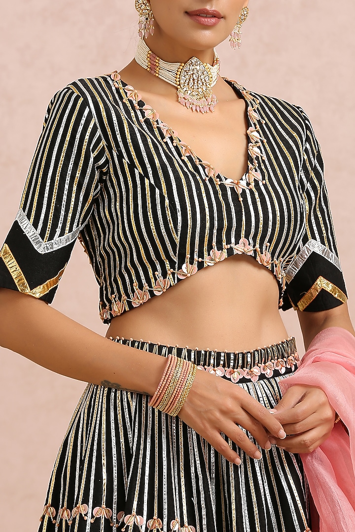Black Embroidered Wedding Lehenga Set by Label Nitika at Pernia's Pop Up Shop