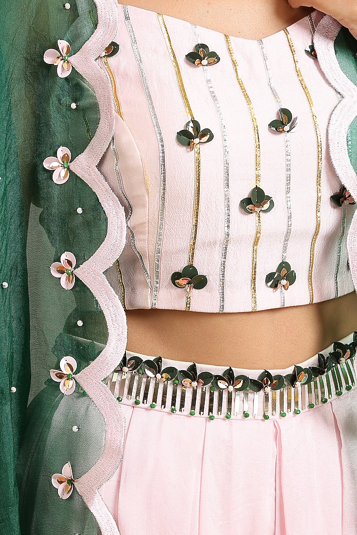 Emerald Green Silk Cape Set by Label Nitika at Pernia's Pop Up Shop