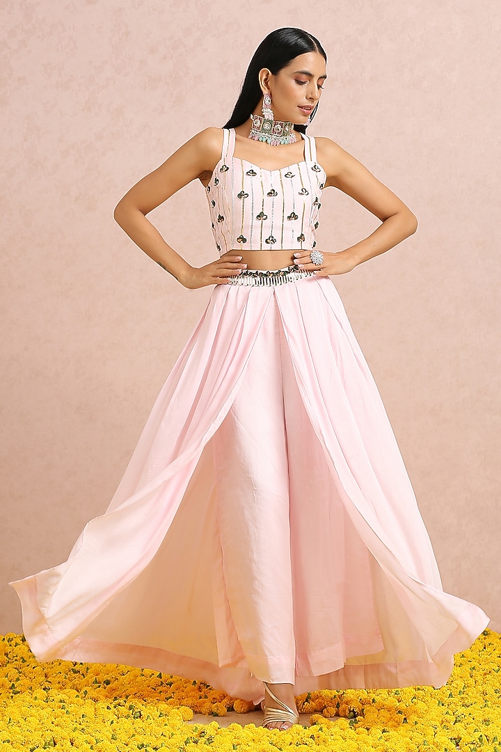 Emerald Green Silk Cape Set by Label Nitika at Pernia's Pop Up Shop